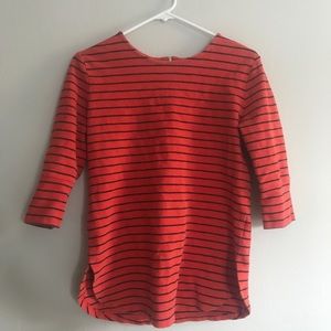 Orange and Navy Striped Top